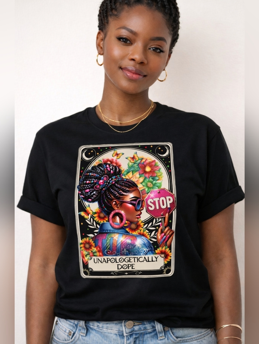 Unapologetically Dope Women's Graphic Tee - Black